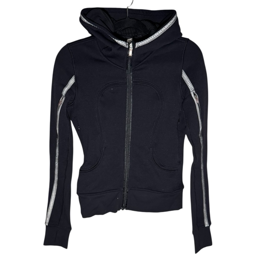 LULULEMON Special Edition Uba Hoodie Reflective Black Fitted Jacket Size 4 - Picture 9 of 12